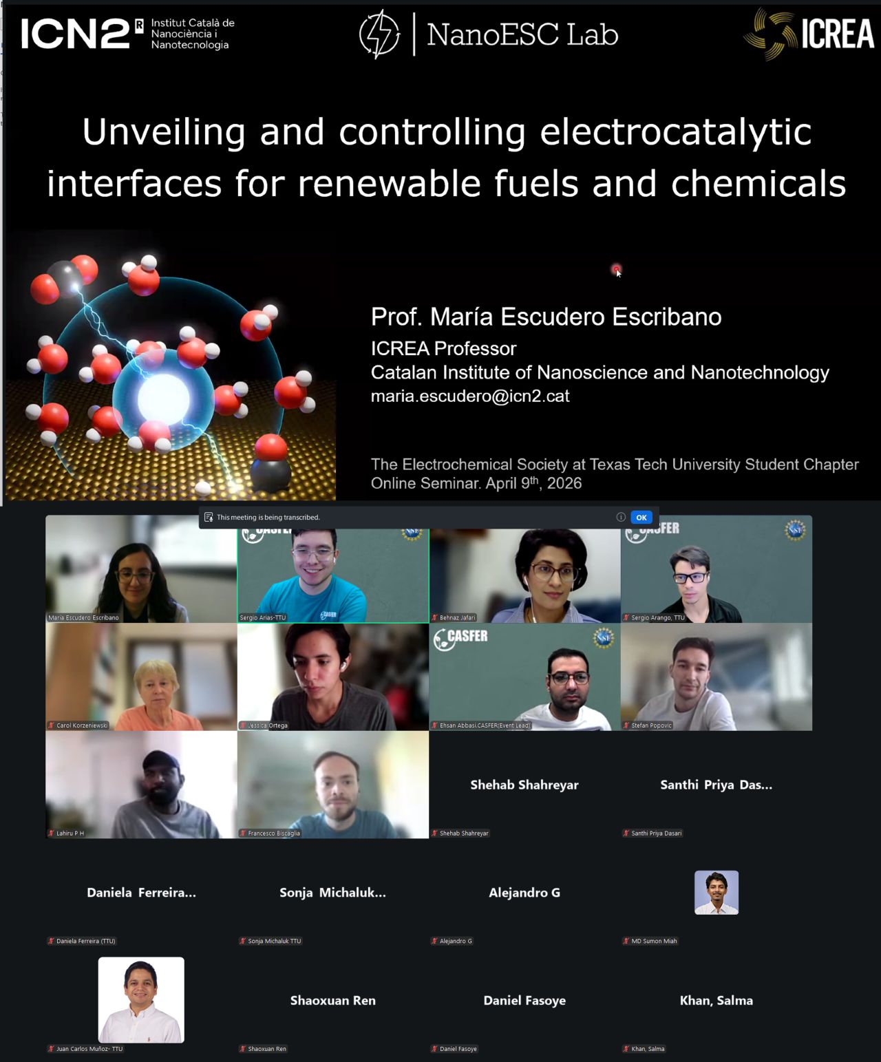 Dr. María Escudero-Escribano Online Lecture &ndash; April 17, 2026
